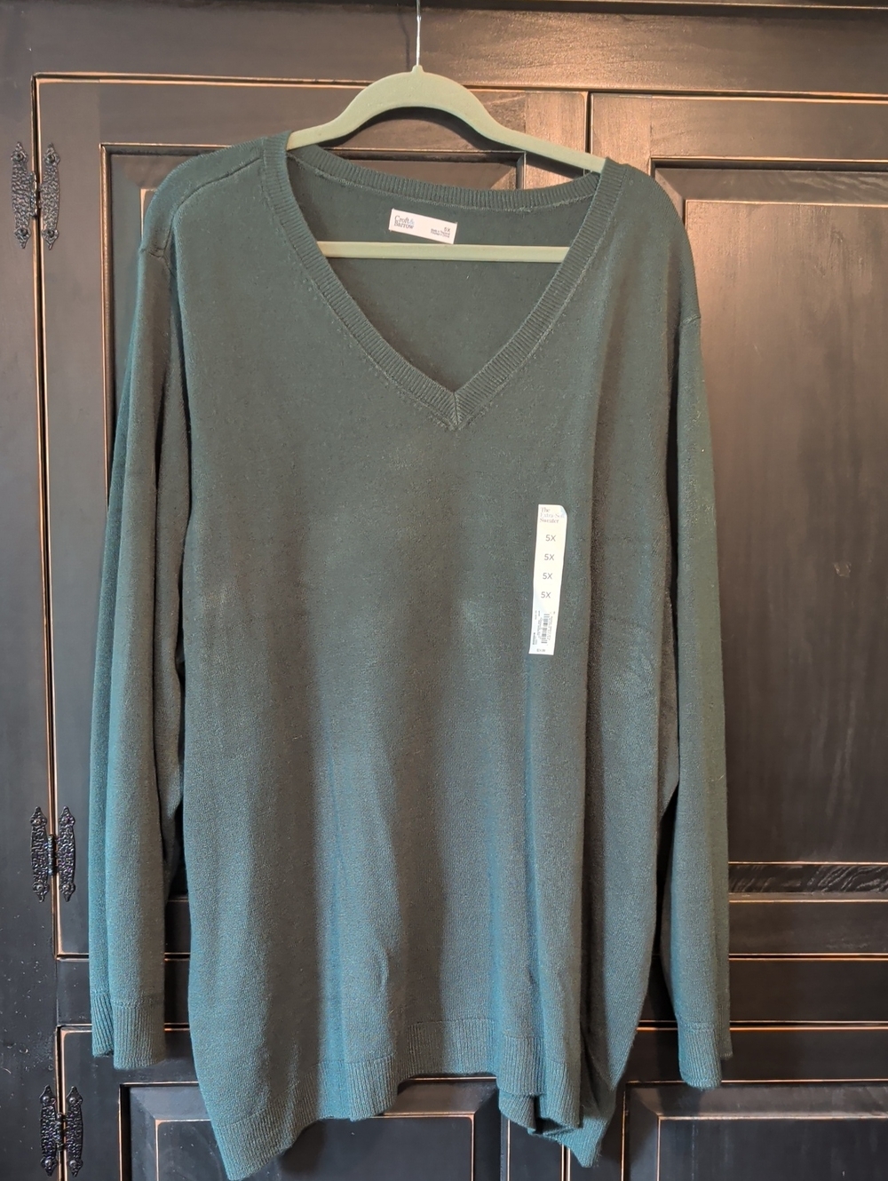 Croft & Barrow Women's V-Neck Sweater - Forest Green